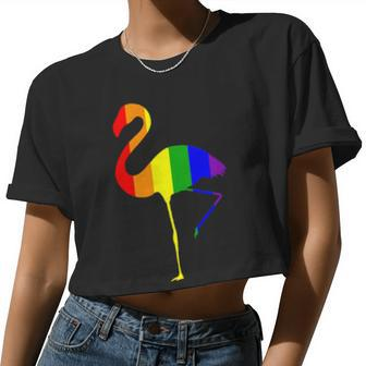 Lgbt Flamingo Rainbow Women Cropped T-shirt - Monsterry AU