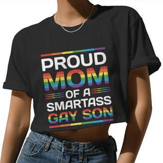 Lgbt Proud Mom Of A Smartass Pride Month Women Cropped T-shirt - Monsterry DE