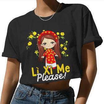 Li Xi Me Please Tet Vietnamese Chuc Mung Nam Moi For Girls Women Cropped T-shirt - Monsterry CA