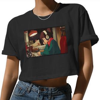 Lofi Hip Hop Chill Jazz Hop Beats To Relax To Lofi Girl Women Cropped T-shirt - Monsterry AU