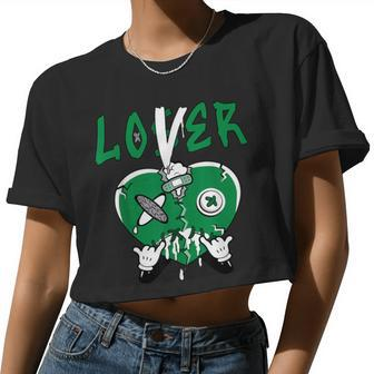 Loser Lover Drip Heart Lucky Green 3S Matching For Women Women Cropped T-shirt - Monsterry
