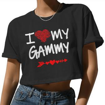 I Love My Gammy Valentine Day For Mother Women Cropped T-shirt - Monsterry DE