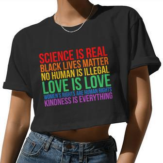 Love Kindness Science Black Lives Lgbt Equality Tshirt Women Cropped T-shirt - Monsterry