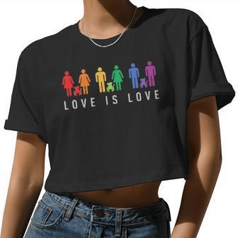 Love Is Love Men Women And Dogs Lgbt Women Cropped T-shirt - Monsterry UK