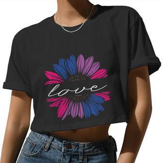 Love Sunflower Floral Lgbt Bisexual Pride Month Women Cropped T-shirt - Monsterry CA