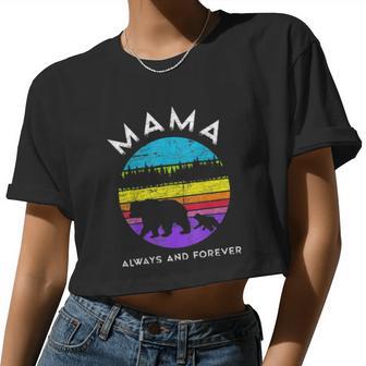 Mama Always And Forever Colorful Rainbow Gay Lesbian Lgbtqa Women Cropped T-shirt - Monsterry UK