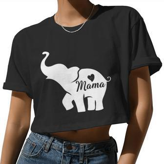 Mama Elephant Women Cropped T-shirt - Monsterry