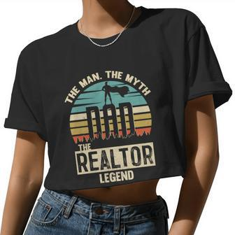 Man Myth Legend Dad Realtor Amazing Daddy Novelty Women Cropped T-shirt - Monsterry