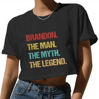 Mens Brandon The Man The Myth The Legend Women Cropped T-shirt - Monsterry