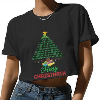 Merry Christmath Merry Christmas Tree Math Xmas Tshirt Women Cropped T-shirt - Monsterry DE