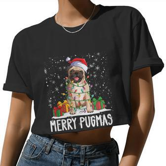 Merry Pugmas 2022 Xmas Pug Christmas Party Pug Lover Tshirt V2 Women Cropped T-shirt - Monsterry