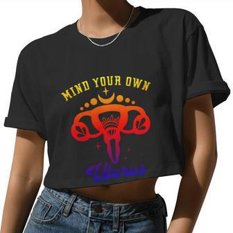 Mind Your Own Uterus Floral Feminist Pro Choice V2 Women Cropped T-shirt - Monsterry DE