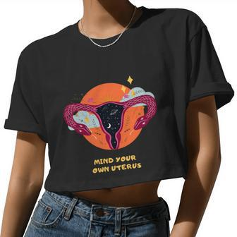 Mind Your Own Uterus Halloween Tee Pro Choice Feminism V2 Women Cropped T-shirt - Monsterry DE