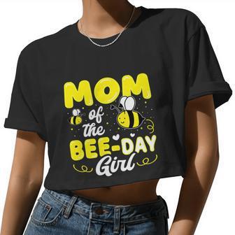 Mom Of The Bee Day Girl Party Birthday Sweet Women Cropped T-shirt - Monsterry AU
