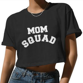 Mom Squad Bold Text Logo Women Cropped T-shirt - Monsterry CA