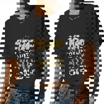 Mom Of The Wild One 1St Birthday Women Cropped T-shirt - Monsterry