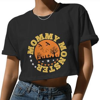Mommy Monsters Halloween Quote Women Cropped T-shirt - Monsterry