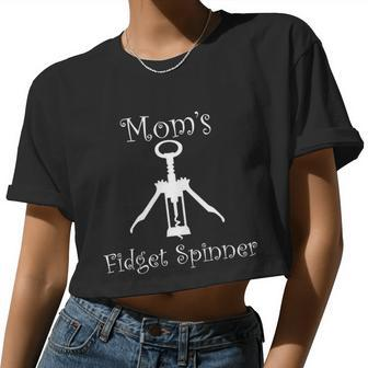 Mom's Fidget Spinner Wine Bottle Opener Women Cropped T-shirt - Monsterry CA