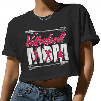 Mother Grandma Volleyball Mom Mothers489 Mom Grandmother Women Cropped T-shirt - Monsterry