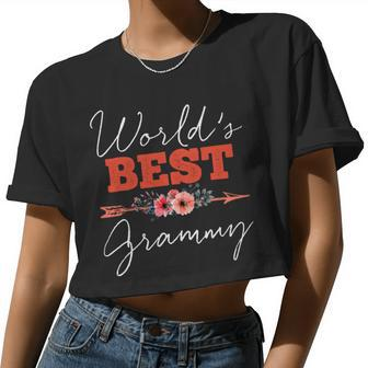 Mother Grandma Worlds Best Grammy Grandmother 41 Mom Grandmother Women Cropped T-shirt - Monsterry