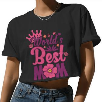 Mother Grandma Worlds Best Mom 180 Mom Grandmother Women Cropped T-shirt - Monsterry