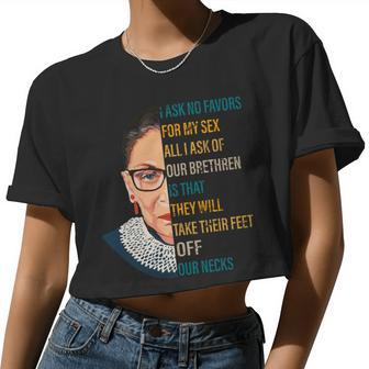 Notorious Rbg Ask No Favors Quote Tshirt Women Cropped T-shirt - Monsterry DE