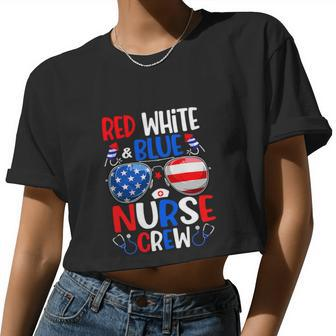 Nurse Crew Sunglasses For 4Th Of July Women Cropped T-shirt - Monsterry AU