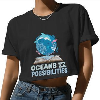 Oceans Of Possibilities Summer Reading 2022 Librarian Women Cropped T-shirt - Monsterry UK