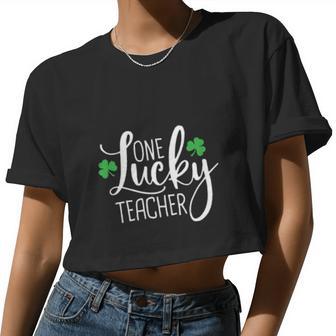 One Lucky Irish Teacher Women Cropped T-shirt - Monsterry