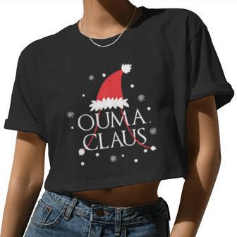 Ouma Claus Hat Grandma Ouma Lovely Xmas Outfit Cute Women Cropped T-shirt - Monsterry
