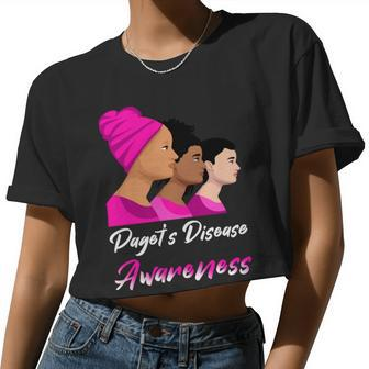 Pagets Disease Awareness Pink Women Pagets Disease Pagets Disease Awareness Women Cropped T-shirt - Monsterry DE