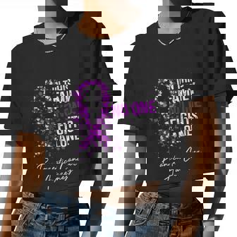 Pancreatic Cancer Awareness This Family No One Fights Alone V2 Women Cropped T-shirt - Monsterry