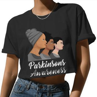 Parkinsons Awareness Grey Women Parkinsons Parkinsons Awareness Women Cropped T-shirt - Monsterry