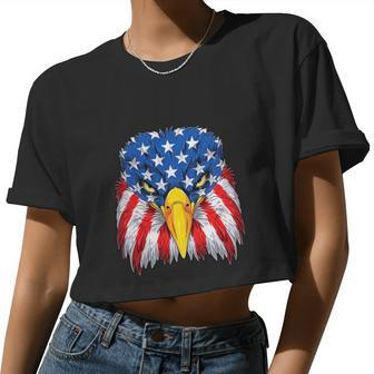 Patriotic Eagle 4Th Of July Usa American Flag V2 Women Cropped T-shirt - Monsterry