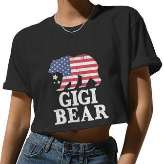 Patriotic Flag Matching Family 4Th Of July Gigi Bear Women Cropped T-shirt - Monsterry UK