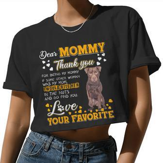 Patterdale Terrier Dear Mommy Thank You For Being My Mommy Women Cropped T-shirt - Monsterry