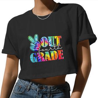 Peace Out 4Th Grade Class Of 2022 Graduation V2 Women Cropped T-shirt - Monsterry DE