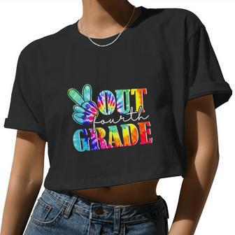 Peace Out 4Th Grade Class Of 2022 Graduation Women Cropped T-shirt - Monsterry