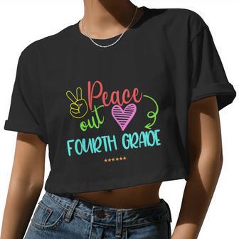 Peace Out Fourth Grade Graphic Plus Size Shirt For Teacher Female Male Kids Women Cropped T-shirt - Monsterry AU