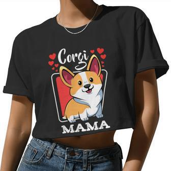 Pembroke Welsh Corgi Mama Puppy Dog Mom Pets Animals Lover V2 Women Cropped T-shirt - Monsterry DE