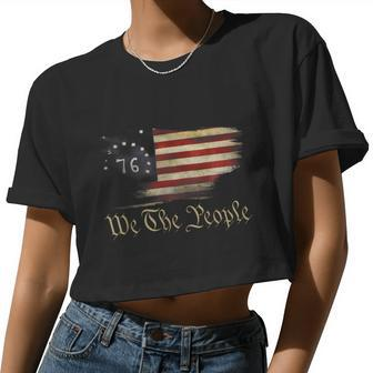 We The People American History 1776 Independence Day Vintage Women Cropped T-shirt - Monsterry