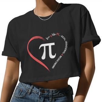 Pi Day Love Is Like Pi Valentines Math Teacher Women Cropped T-shirt - Monsterry DE