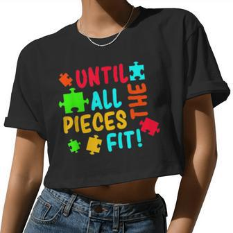 All Pieces Fit Autism Awareness Autistic Autism Moms Women Cropped T-shirt - Monsterry