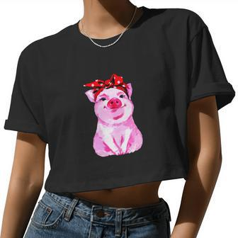 Pig Bandana For Girl And Women Awesome Women Cropped T-shirt - Monsterry DE