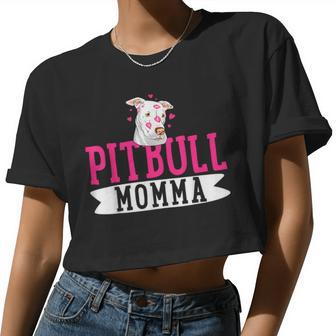 Pitbull Momma Pit Bull Terrier Dog Pibble Owner Mother's Day Women Cropped T-shirt - Monsterry UK