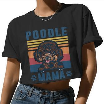 Poodle Mama Mother Retro Dog Mom Women Cropped T-shirt - Monsterry AU