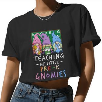 Pregiftk Teacher Gnome Teaching My Little Gnomies For Women Cropped T-shirt - Monsterry UK