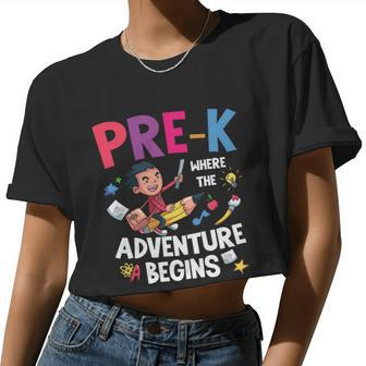 Prek Where The Adventure Begins Back To School V2 Women Cropped T-shirt - Monsterry