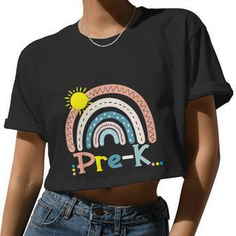 Prek Rainbow Teacher Student Back To School 2022 Women Cropped T-shirt - Monsterry DE