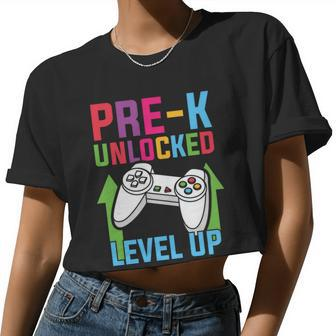Prek Unlocked Level Up Game Back To School Women Cropped T-shirt - Monsterry